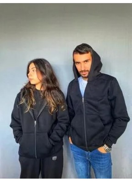 BAY BAYAN FERMUARLI SWEATSHİRT