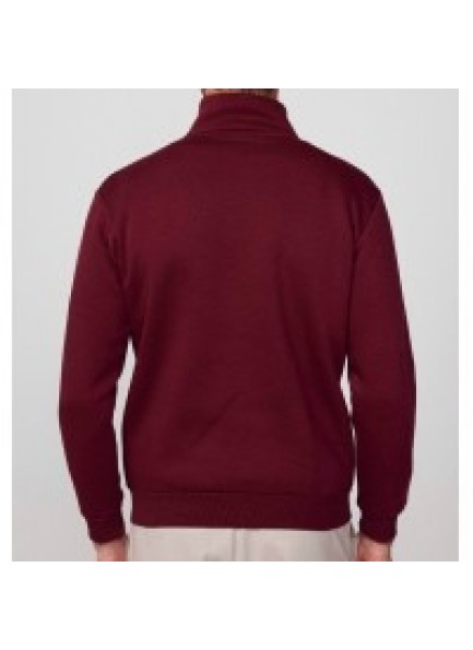 Unisex Relax Fit Rahat Kesim Pamuklu İçi Polarlı Yarım Fermuarlı Siyah Dik Yaka Sweatshirt