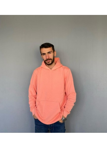 KAPŞONLU KANGURU SWEATSHİRT -Yavruağzı ( Somon )