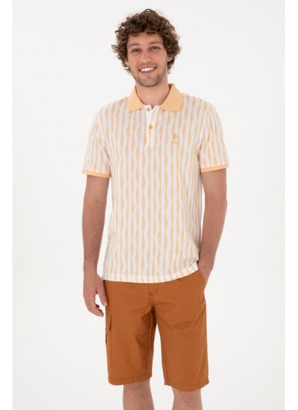 U.S. POLO ASSN. Erkek Regular Fit Polo Yaka Turuncu Tişört ( ORJİNAL )