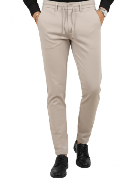 dont panic Haki Keten Esnek Kumaş Jogger Pantolon