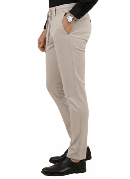 dont panic Haki Keten Esnek Kumaş Jogger Pantolon