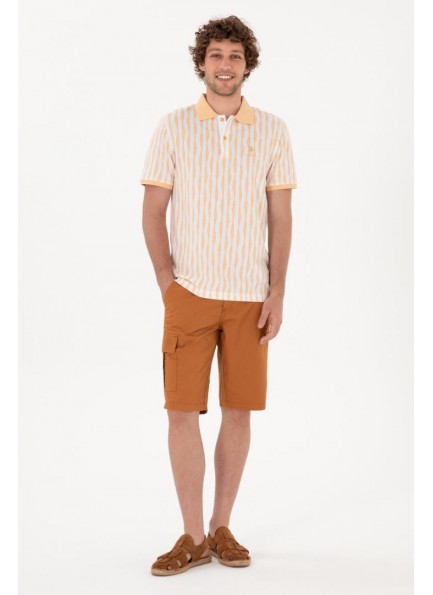 U.S. POLO ASSN. Erkek Regular Fit Polo Yaka Turuncu Tişört ( ORJİNAL )